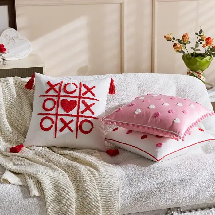 Housse de coussin en velours pour la saint-valentin