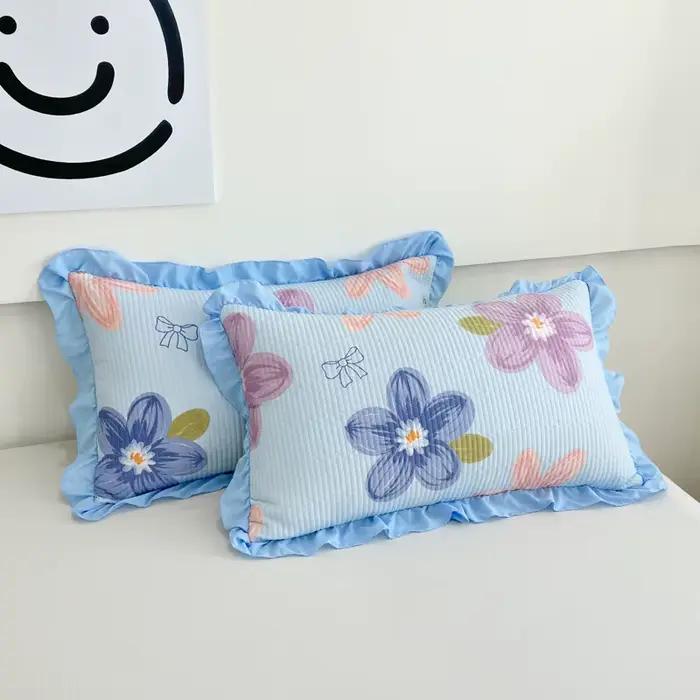 Couvre-lits matelassés imprimés de fleurs pour lit