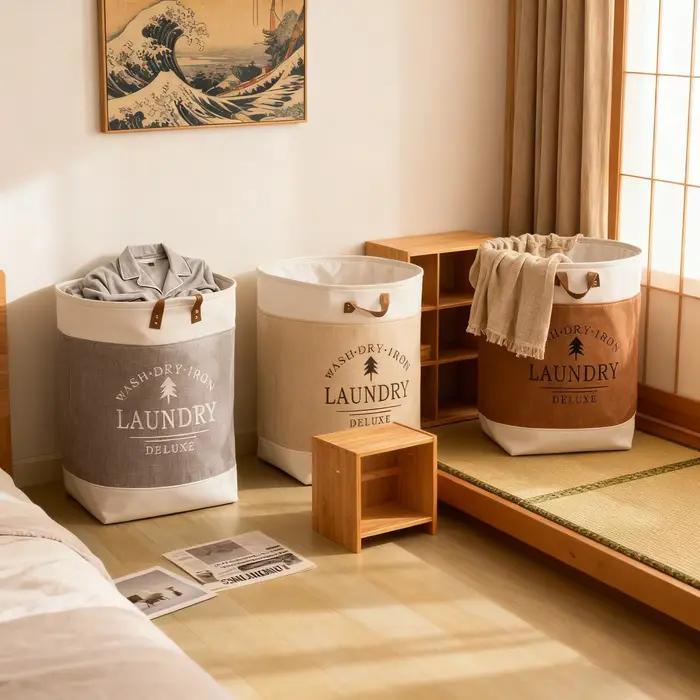 Grand panier à linge pliable, bac de rangement pour vêtements sales, organisateur de vêtements pour balcon, buanderie, chambre