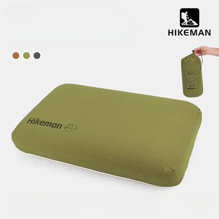 HIKEMAN Oreiller de camping extérieur en mousse à mémoire de forme, oreiller cervical de voyage portable, oreiller de pause déjeuner à rebond lent