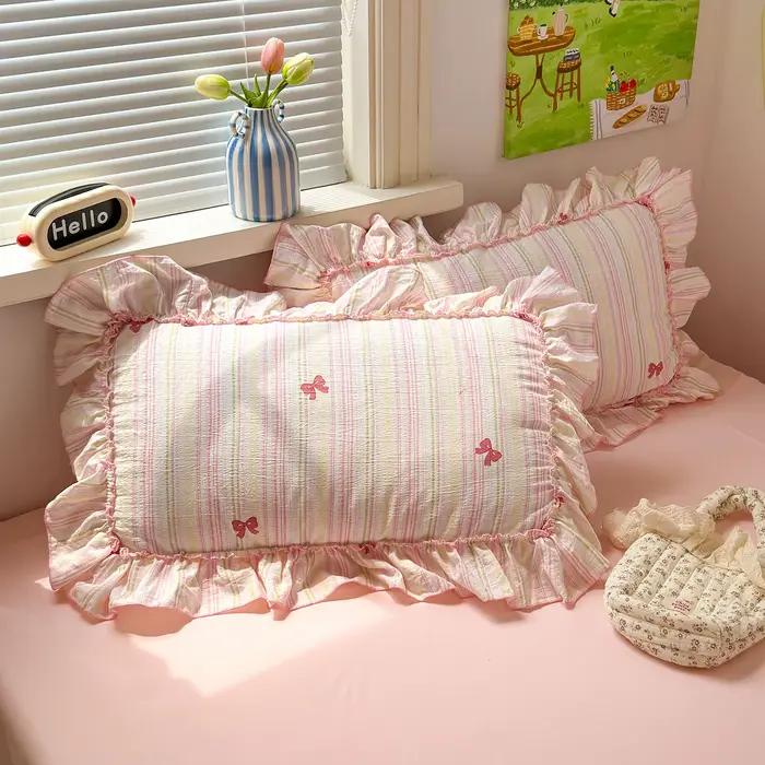 Ensemble de housse de couette seersucker rose 3 pièces (1 *