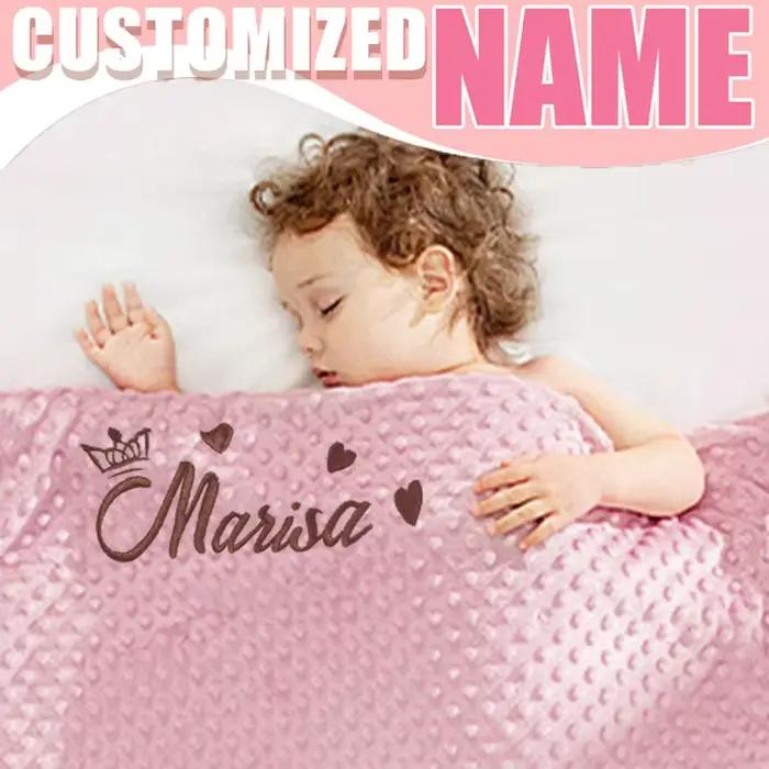 Couverture Doudou à motif de nom personnalisé pour bébé