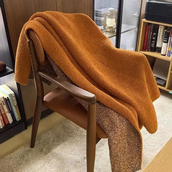 Couverture en polaire tricotée demi-bordure Designer Sunflower Classe A pour l'automne et l'hiver, idéale pour canapé et sieste au bureau