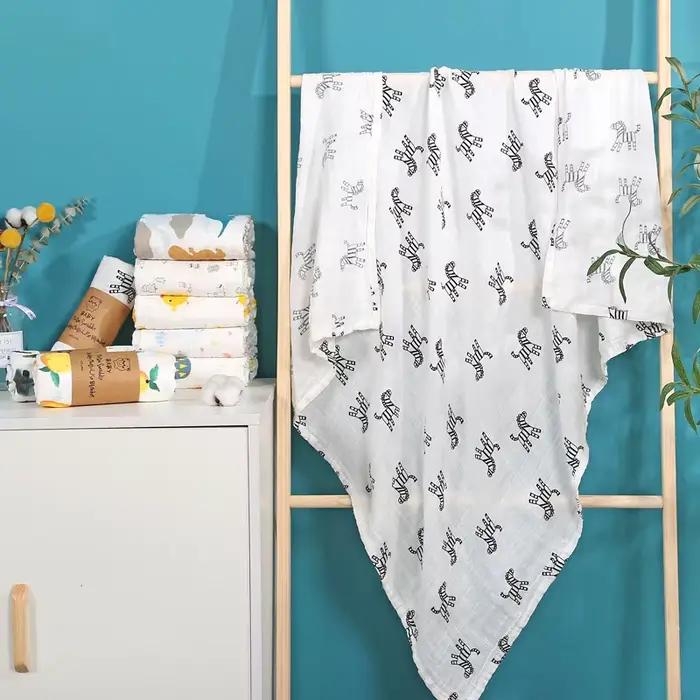 Couverture bébé emmaillotage bambou coton enveloppé serviette conception mince Double couche