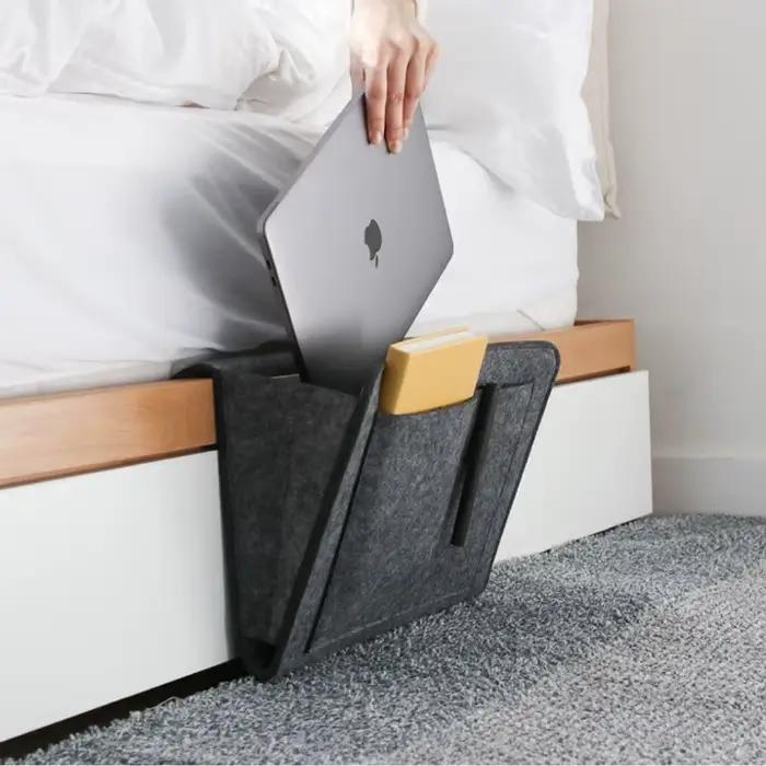 Sac de rangement suspendu en feutre, dortoir, lit, canapé, chambre à coucher, tapis, contenu de magasin pour Magazines CD, bloc de papeterie, téléphones portables, articles divers