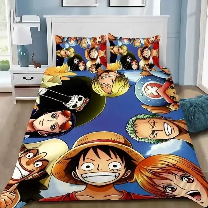 Housse de couette une pièce, taie d'oreiller, ensemble de literie, Anime pour adulte, garçon et fille, décoration de chambre à coucher, simple, Double, grande taille, tendance