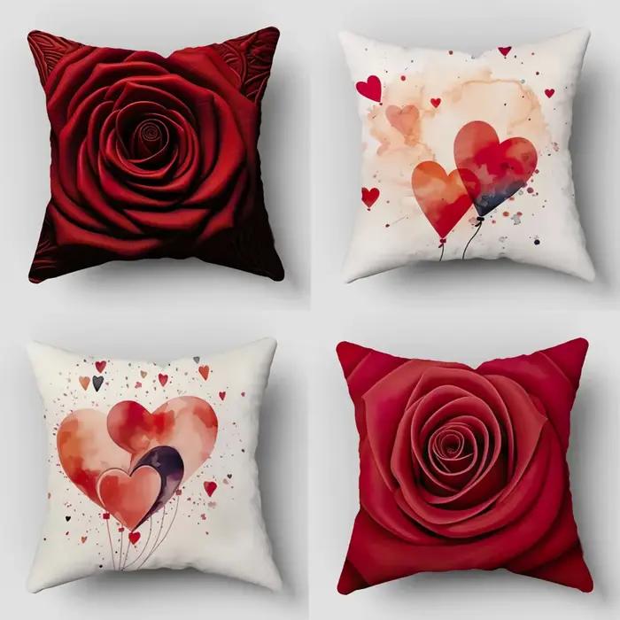 Housse de coussin en forme de cœur