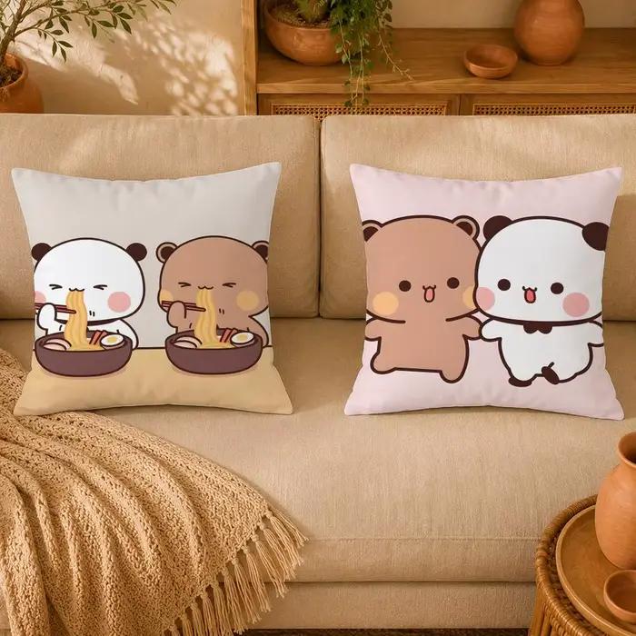 Housse de coussin mignonne P-Panda Bubu et DuduS