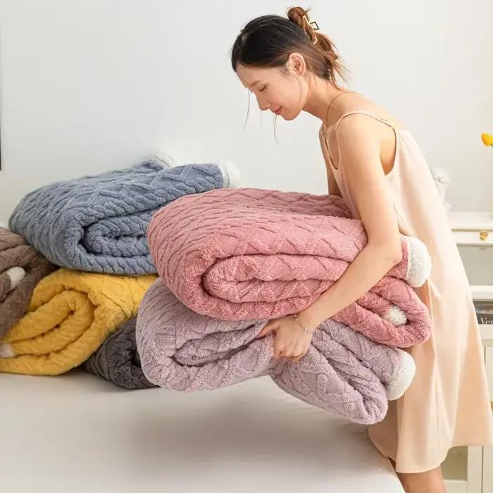 Optics-Couverture Sherpa Smile en laine d'agneau
