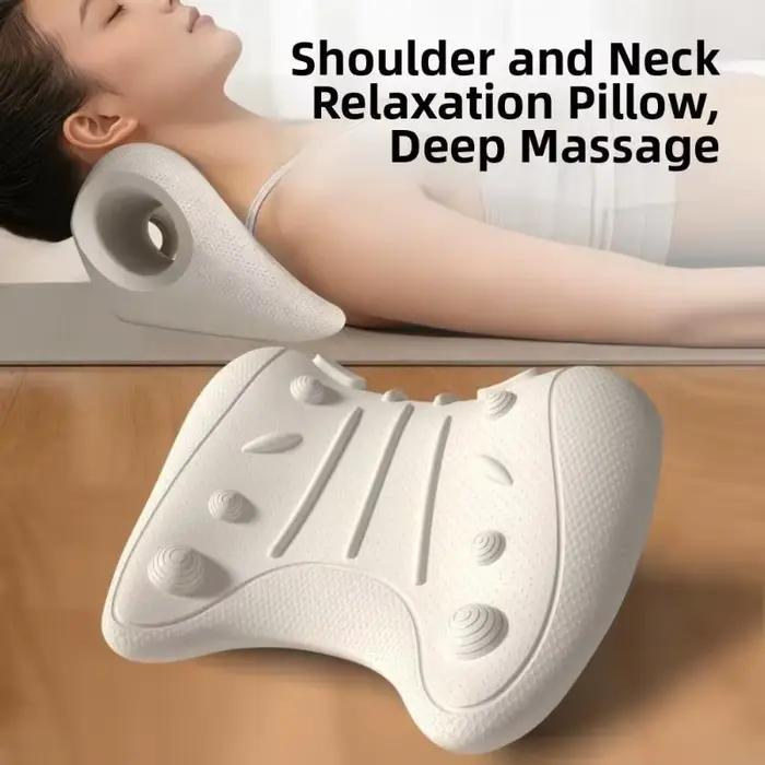 Oreiller de massage ergonomique pour le cou et les épaules, 1 pièce, pour la relaxation des vertèbres, pour usage domestique, aide à étirer les cervicales