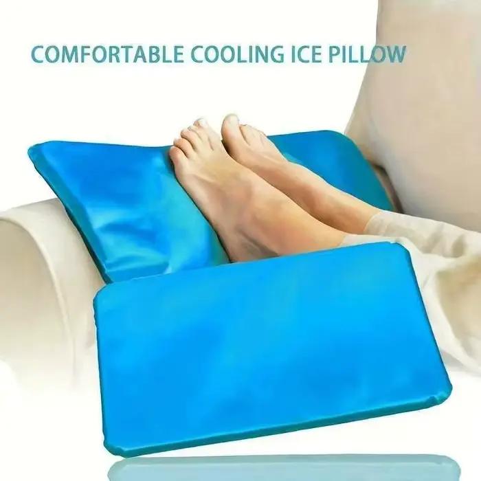 Coussin rafraîchissant en gel bleu, portable, pour la sieste, tapis de sommeil glacé pour l'été, bureau, maison, relaxation musculaire, support de cou réutilisable