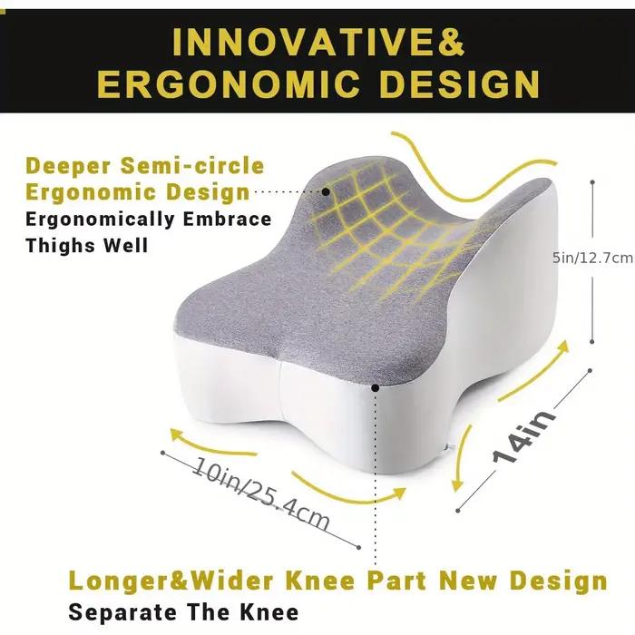 Grand oreiller pour jambes et genoux en mousse à mémoire de forme pour dormir sur le côté