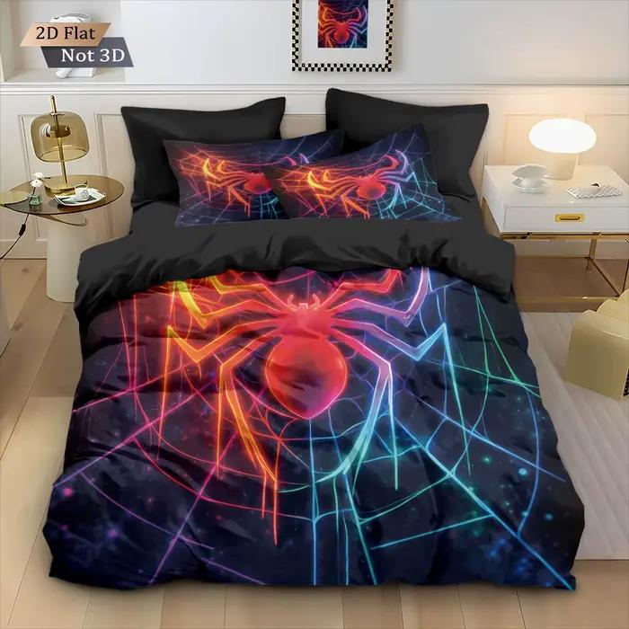 Ensemble de 3 housses de couette imprimées araignée style cyber
