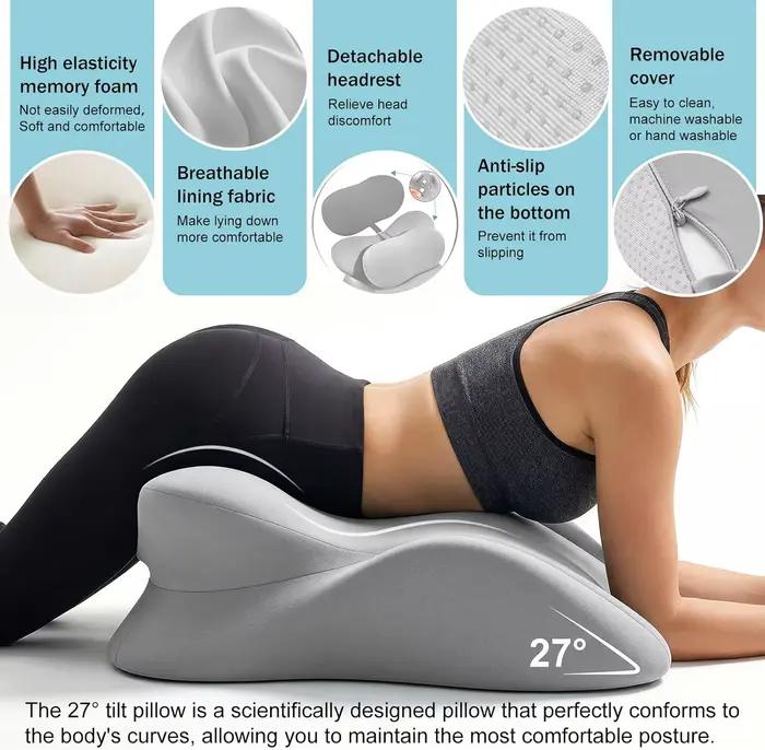 Coussin ergonomique en forme de cale pour le lit