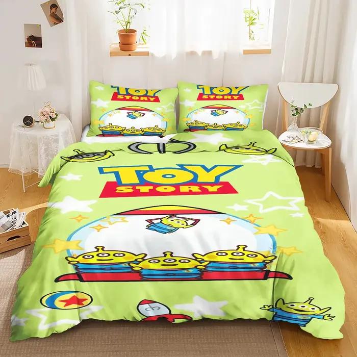 Parure de lit imprimée Anime Story 3D pour adultes et enfants, avec housse de couette à fermeture éclair, couvre-lit en microfibre, couvre-lit simple