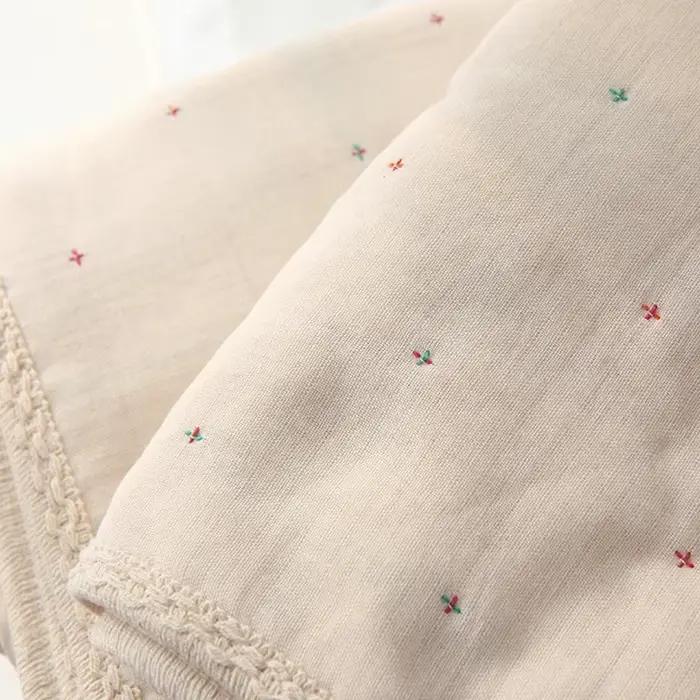 Couverture en Coton Biologique à 6 Couches pour Poussette de Bébé, Literie pour Enfant, Accessoires pour Nouveau-Né, Style Bohème, illant de Lit