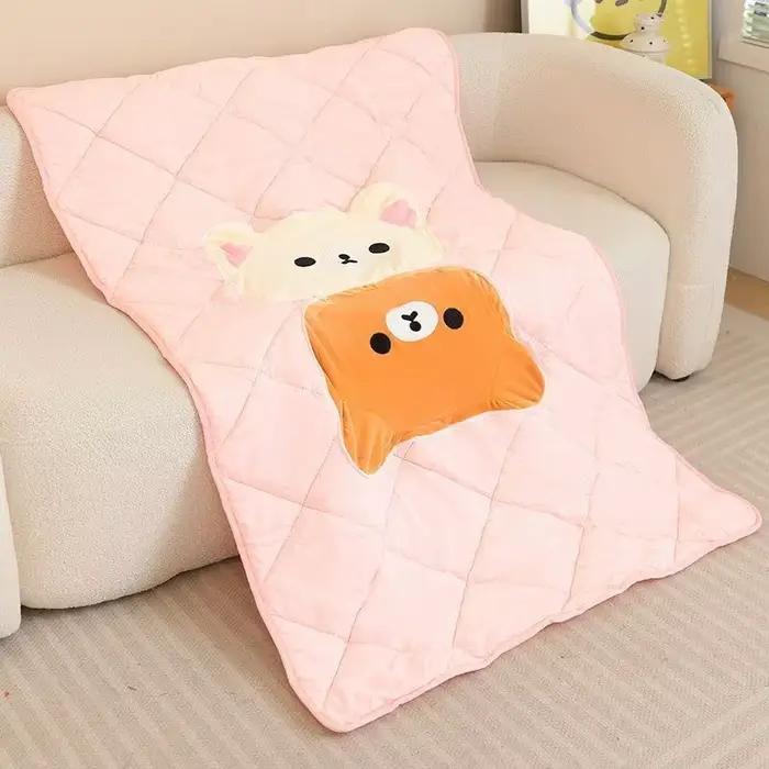 Coussin-couverture 2 en 1 Rilakkuma mignon