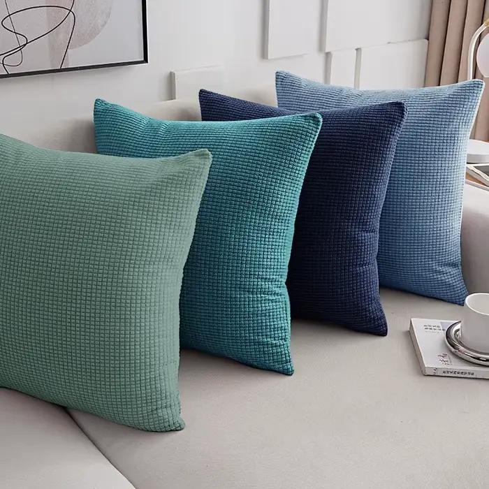 Housse de coussin Jacquard de couleur unie