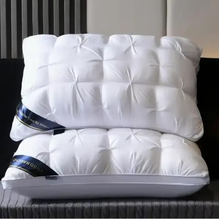 Oreillers de luxe en duvet d'oie blanche, 48x74cm, anti-basse, King Queen, literie 100% coton, Style 3D, oreiller rectangulaire, cadeau pour amoureux
