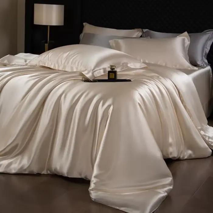 Ensemble de housse de couette de luxe en soie de mûrier
