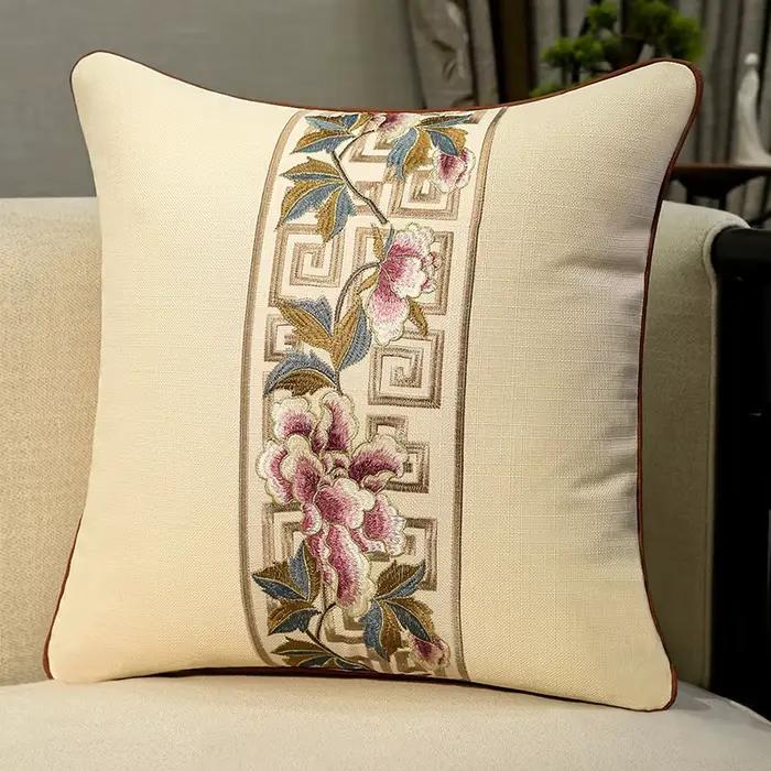 Housse de coussin en lin-coton européen