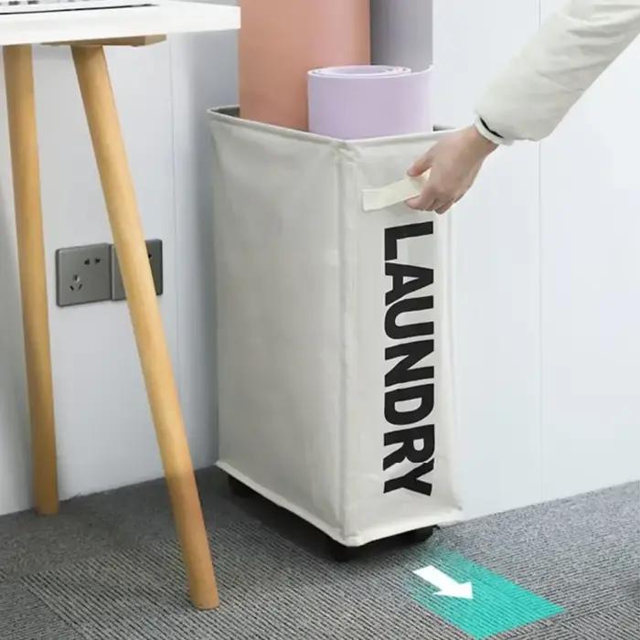 Panier à linge de grande capacité avec roulettes