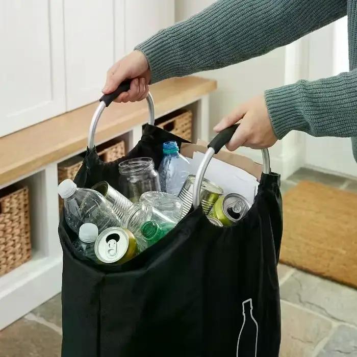 Panier à linge extra large 90L avec poignée en aluminium légère