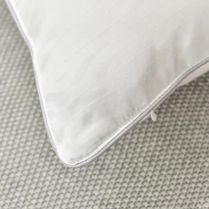 Oreillers de literie en soie de mûrier 48x74 1100 grammes, remplissage en soie naturelle, Jacquard, Anti-acariens, doux et moelleux, pour le cou d'hôtel, pour dormir
