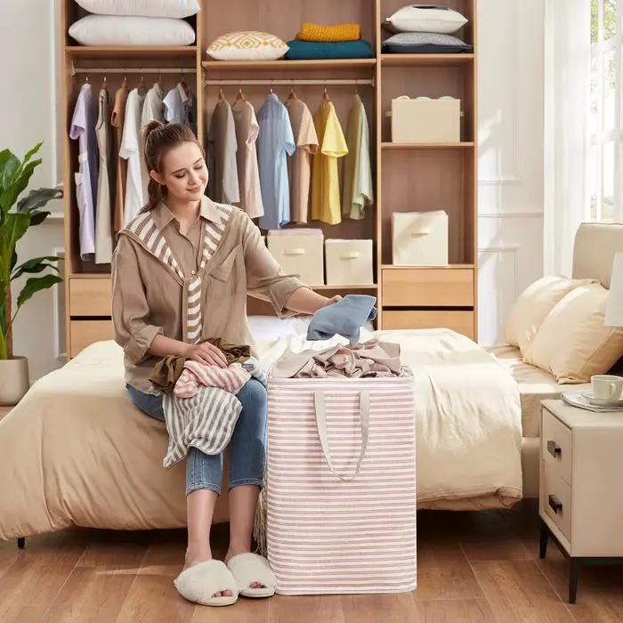 Grands paniers à linge pliables de 75l