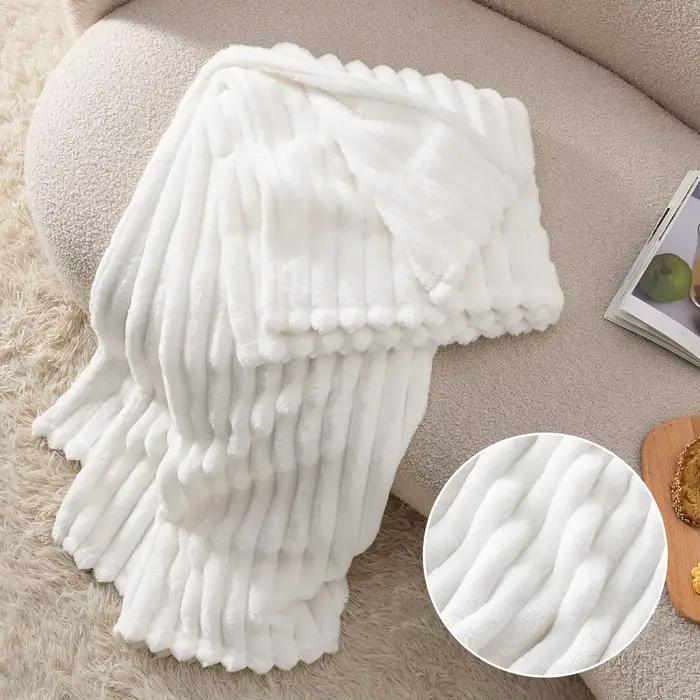 Couverture polaire blanche pour canapé – Couvertures super douces et confortables pour femmes