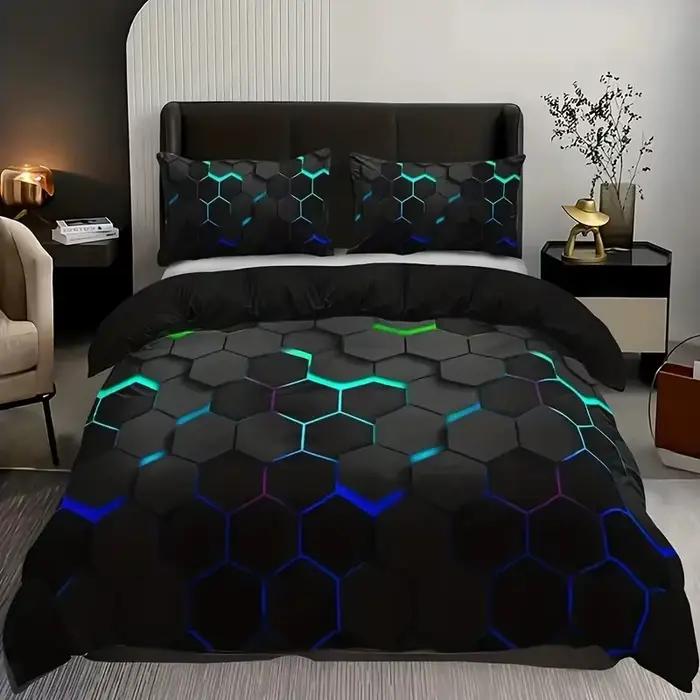 Parure de lit colorée avec taie d'oreiller pour chambre à coucher
