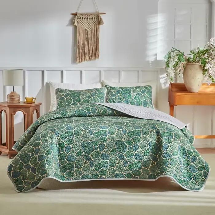 Parure de lit matelassée 2026 en microfibre avec housse de couette et taies d'oreiller