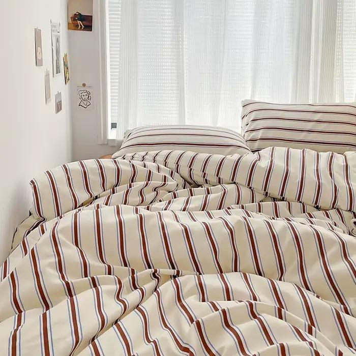 Nordique fronde lit 150 ensembles de literie rayures housse de couette ensemble