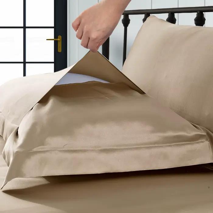 LILYSILK 25 Momme soie Oxford luxe taie d'oreiller enveloppe fermeture Textile maison