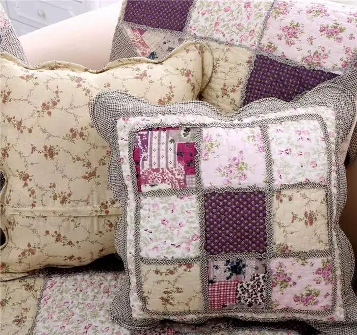 Taie d'oreiller en tissu matelassé pastoral