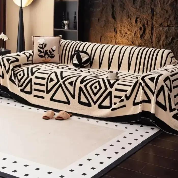 Plaid Bohème Noir et Blanc 180x230cm
