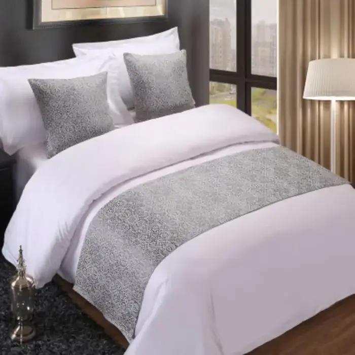 Hôtels chez l'habitant drapeaux de lit décoratifs Simple couleur unie serviette de lit doux confortable coussin de queue de lit taie d'oreiller câlin
