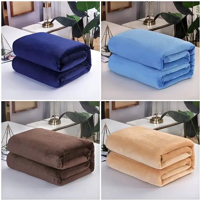 Nouvelle couleur unie ultra-doux épaissi nuage vison velours couverture Farai
