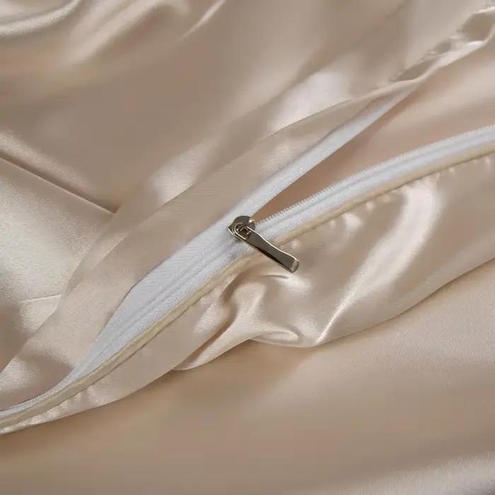 Housse de couette de luxe en soie de mûrier, 200x240cm, King Queen, haut de gamme, couleur unie, soyeuse, non taies d'oreiller
