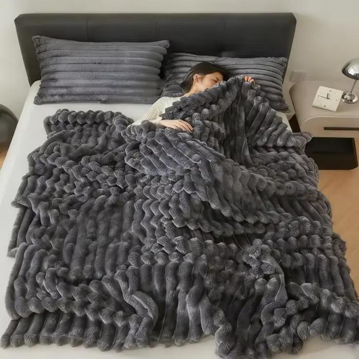 Couverture moelleuse douce et chaude pour lit