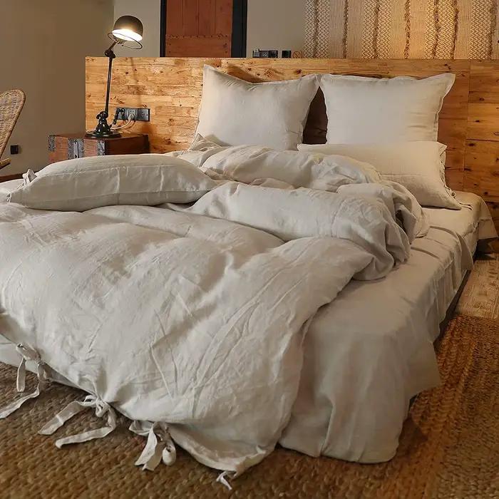 Ensemble de housse de couette en lin pur