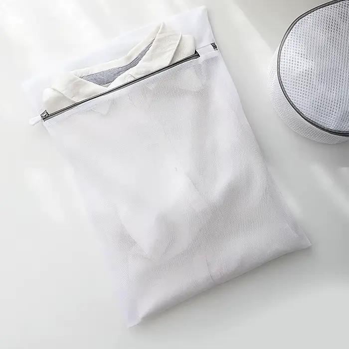 Sacs à linge en maille nid d'abeille durables, blancs 40x50cm, 2 pièces, pour tissu en filet délicat, sac de lavage délicat Durable et réutilisable