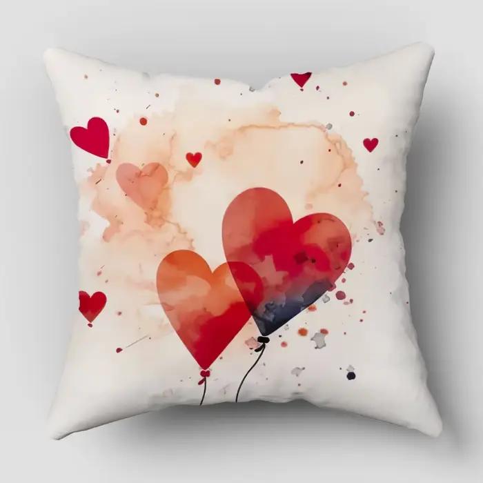 Housse de coussin en forme de cœur