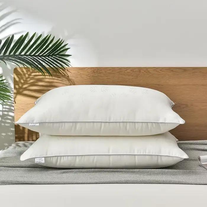 Oreillers de literie en soie de mûrier 48x74 1100 grammes, remplissage en soie naturelle, Jacquard, Anti-acariens, doux et moelleux, pour le cou d'hôtel, pour dormir