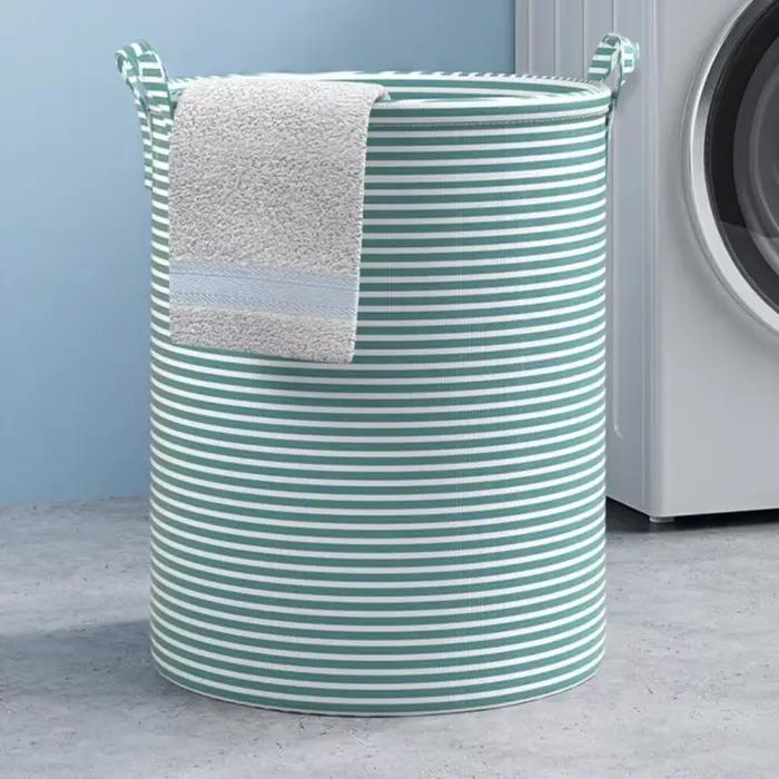 Panier à linge pliable de haute qualité, panier de rangement en coton et lin de grande capacité, sac de rangement pour articles ménagers et vêtements sales