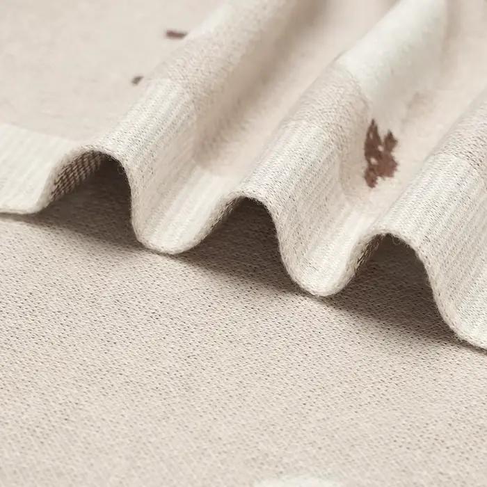 Couvertures en coton pour bébé, tricotées pour nouveau-né, garçons et filles, poussette, lange d'emmaillotage, couettes câlines, tapis de réception pour nourrissons en bas âge, 90x70cm