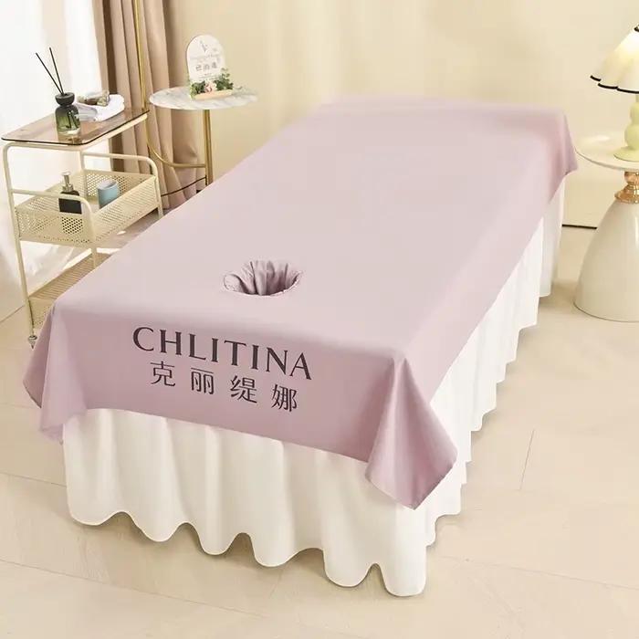Drap de lit de beauté 120x230cm avec/sans trou pour salon de beauté