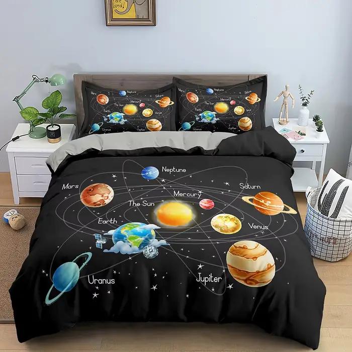 Galaxy Duvet Cover Set Single Double King Queen Size 2/3pcs Bedding Set Universe Outer Space Themed Comforter