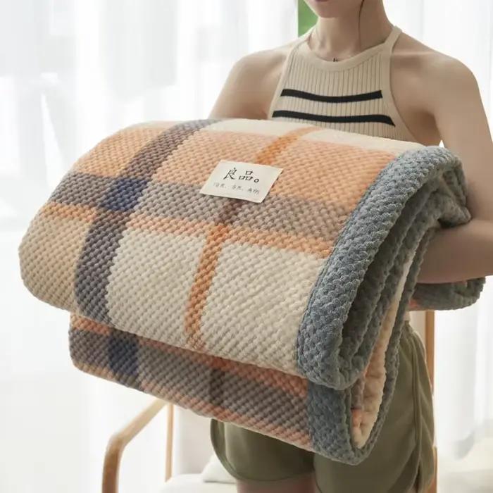 Couverture tricotée en fil de Chenille doux