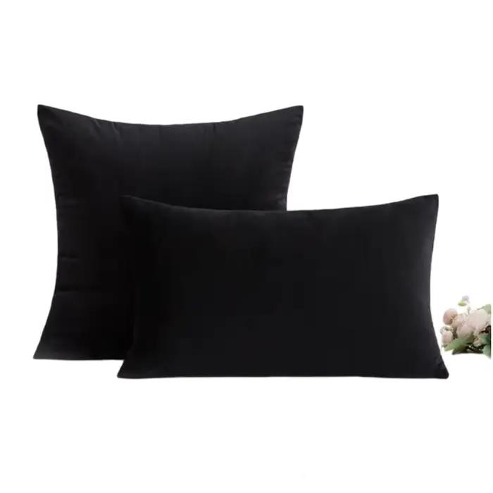 Housses de coussin en velours noir doux